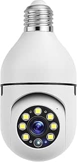 Câmera Lâmpada Wi-Fi 360° Espiã Visão Noturna Full HD Áudio Detecção de Movimento e Controle Via Celular