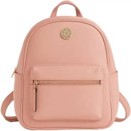 Mochila Feminina Luxo Monogramada Estilo Grife Internacional Alças Confortáveis Ajustáveis Zíper Dourado Espaço Interno Grande Bolsa Casual, Trabalho e Passeio