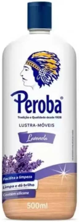 Lustra Móveis Peroba Lavanda 500mL, Limpeza de Móveis, Laqueados, Fogões, Geladeiras, Mármores e Granitos, Fórmula à Base de Cera de Carnaúba e Silicone.