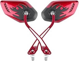 Espelho retrovisor de bicicleta refletor traseiro de amplo alcance refletor de visão ajustável vermelho 1 par.