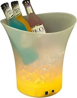 Balde de Gelo Cerveja Champanheira LED Com Bluetooth, 5L, Iluminação RGB Multicolorida