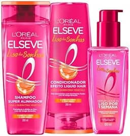 Kit Shampoo, Condicionador e Sérum L'Oréal Paris Elseve Liso dos Sonhos