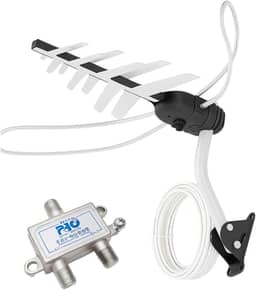 Antena Externa Digital Aquário DTV-3000 VHF UHF FM HDTV 4K com 16m de Cabo e Suporte