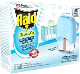 Raid Repelente Eletrico Líquido Family, 45 Noites, 1 Aparelho e 1 Refil de 32,9ml