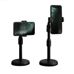 Suporte Para Celular De Mesa Estabilizador Articulado 360º Regulagem de Altura Base Pesada, Tripe Para Celular Reunião