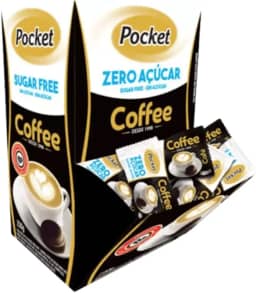 Display 100 Unidades Bala Pocket Sabor Café Zero Adição de Açúcar 230g