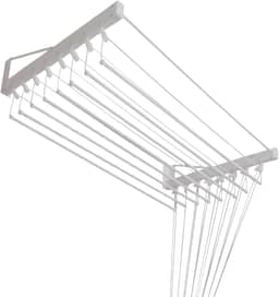 Inovar Metais Varal de Parede Individual 08 Varetas Branco 80cm