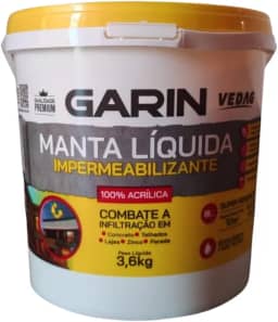 Manta Líquida Cinza Impermeabilizante p/Lajes, Paredes e Telhados Garin Vedac 3,6 Kg