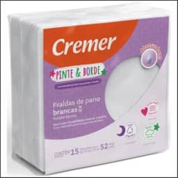 Cremer Fralda Pinte E Borde Lisa Com 15 Peças 0 70Cm X 0 70 Cm Branco