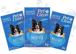 Kit Sabonete Pet banho para caes gatos sabonete higiene 3 unidades