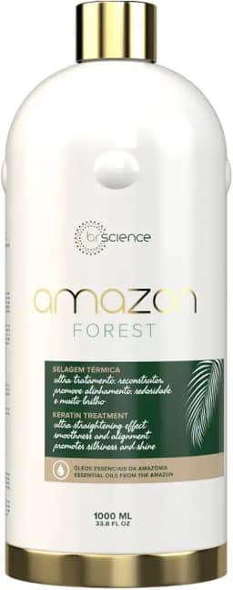 Selagem Térmica Brscience Keratin Amazon Forest 1000ml – Redução de Volume, Com Queratina e Óleos Naturais, Sem Formol