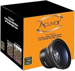 Acuvar Lente de câmera grande angular HD profissional MM 0,43x com câmeras DSLR de porção macro – Lente grande angular, macro, foto, vídeo (72 mm)