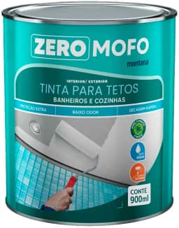 Tinta Zero Mofo Tetos Banheiro Cozinha 900ml Montana Branco Acetinado