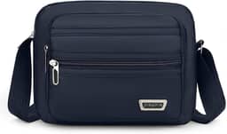 Bolsa de viagem Oxford de grande capacidade com 4 zíperes à prova d'água para viagem de fim de semana para uso diário feminino e masculino, Azul