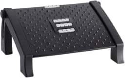 Apoio para Pés Ergonômico NR 17 – Suporte para os Pés Escritório Antiderrapante Com Altura Ajustável Em 6 Posições Com Rodas De Massagem Preto