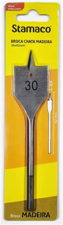 Broca Chata Para Madeira 30X152mm - Stamaco