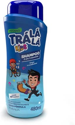 Trá Lá Lá Shampoo 2 Em 1 Personagem Kids Azul Escuro 480 Ml