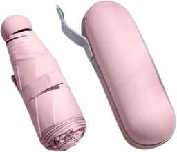 Guarda Chuva Sombrinha de Bolso Portátil com Estojo Cápsula – Mini Guarda-chuva Dobrável Ultra Leve, Impermeável Proteção Solar UV FPS 50+ – Resistente à Chuva e Sol – Ideal para Viagem, Trabalho e Dia a Dia