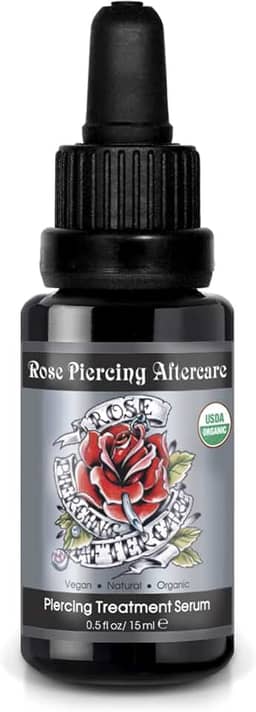 Alteya Organics Piercing Aftercare & Bump Solution – Óleo de remoção de colisão queloide para orelha, nariz e corpo – vegano, certificado orgânico USDA – 15 ml