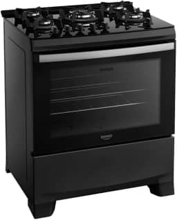 Fogão Supreme Glass 5Q Preto