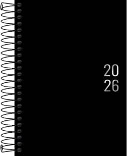 Tilibra - Agenda Executiva Espiral Diária 12,9 x 18,7 cm Napoli 2026 - Preta