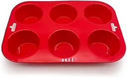 Forma para 6 Cupcakes de Silicone Vermelha - MOZCADA