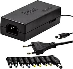 Carregamento Universal 150W Para Notebook E Laptop Com 9 Adaptadores DC Intercambiáveis E Entrada AC 110 E 220 Volts