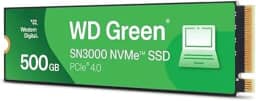 Western Digital SSD interno 500GB WD Green SN3000 NVMe - Unidade de estado sólido - PCIe Gen4, M.2 2280, até 5.000 MB/s - WDS500G4G0E
