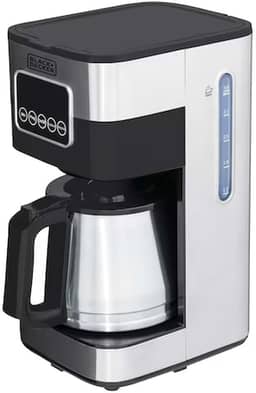 BLACK+DECKER Cafeteira Elétrica 110 V Inox, Filtro Permanente e Lavável, Capacidade 1,5 L, Ate 38 Cafézinhos, Painel Digital, Modelo CM350G-BR