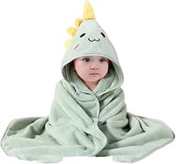 TOPAMIX Toalha de Banho para Bebê com Capuz Macia Absorvente Aconchegante Secagem Rápida Confortável (Verde)
