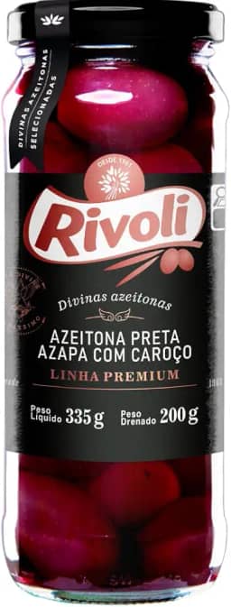 Rivoli Azeitona Preta Em Conserva Azapa Premium Vidro 200G