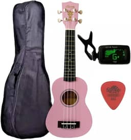 Ukulele Rosa Seven Soprano Suk-07 PI C/Capa e Afinador