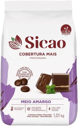 Cobertura Gotas Fracionada Chocolate Meio Amargo Mais 1,010Kg - Sicao