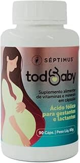 Todbaby Suplemento Vitamínico para Gestantes, Lactantes e Puérperas com 21 Nutrientes – Ácido Fólico, Ferro, Zinco e Vitaminas – 90 Cápsulas