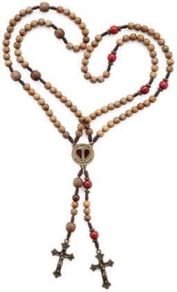 Terço do Casal Madeira Imbuia 8mm