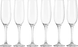 Taças de Champanhe em Vidro Luxo 190ml – Jogo com 6 Unidades | Design Elegante, Ideal para Brindes, Casamentos e Festas