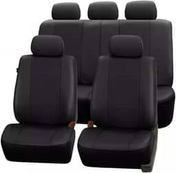 Jogo de Capa em Couro Para Banco Carro Automotivo em Couro (Sandero Stepway, Preto)