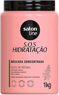 Salon Line, Máscara Capilar, SOS Hidratação, Óleo de Rícino, Vegana - Cabelos Todos os Tipos de Cabelos, 1 Kg
