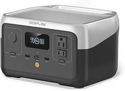 EF ECOFLOW RIVER 2 Estação de Energia Portátil, Bateria LiFePO4 de 256Wh, Carregamento Rápido de 1 Hora, Gerador Solar (Painel Solar Opcional) para Camping ao Ar Livre/Autocaravana/Uso Doméstico