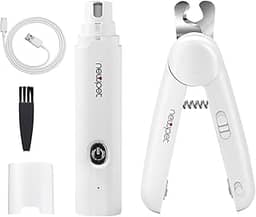 Triturador de unhas para cães, kit de cortadores e aparadores de unhas para cães, triturador de unhas elétrico super silencioso para animais de estimação, recarregável