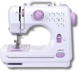 Máquina de Costura Portátil Elétrica Bivolt com Pedal LED Compacta Dupla Costura Doméstica de Alta Precisão Leve e Prática Ideal para Reparo e Criação de Roupas Artesanato