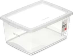 Ordene - Caixa Organizadora Plástica de 7,5 Litros com Tampa, Cor Cristal, Linha My Closet