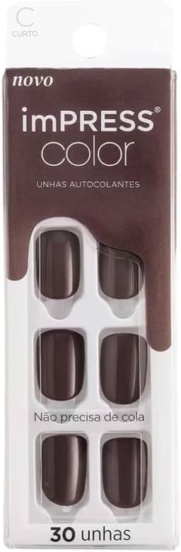 Kiss - Unhas Autoc Impress Color Pq Kimc017B Try Gray
