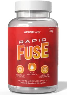 Rapid Fuse Pré Treino e Termogênico (Foguinho) - 60 Cápsulas com Cafeína, Psyllium e Picolinato de Cromo - Fuselabs - Suplemento para Academia e Fitness
