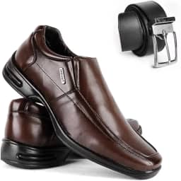 Sapato Social Masculino Ortopédico Ajustável Confort + Cinto