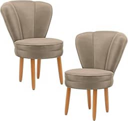 Jogo 2 Cadeiras para Mesa de jantar Estofada Decorativa MOBLAN decor (Capuccino)