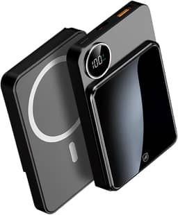 Gshield Carregador Portátil Wireless 10.000 mAh, Power Bank 18W Carregamento Rápido compatível com Magsafe, Magnético por Indução, TankSafe