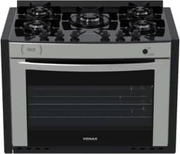 Fogao A Gas De Embutir Gaudi Prisma Vitreo Bl 5q Inox Gas Glp