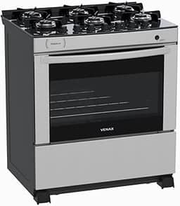 Fogao 6 Bocas Venax Delplus Vitreo Bl Inox Gas Glp