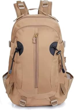 Mochila Tática Militar 40L, Nylon e ABS, Caqui, 50x30x22cm, 4 Bolsos, para Camping, Airsoft e Aventura